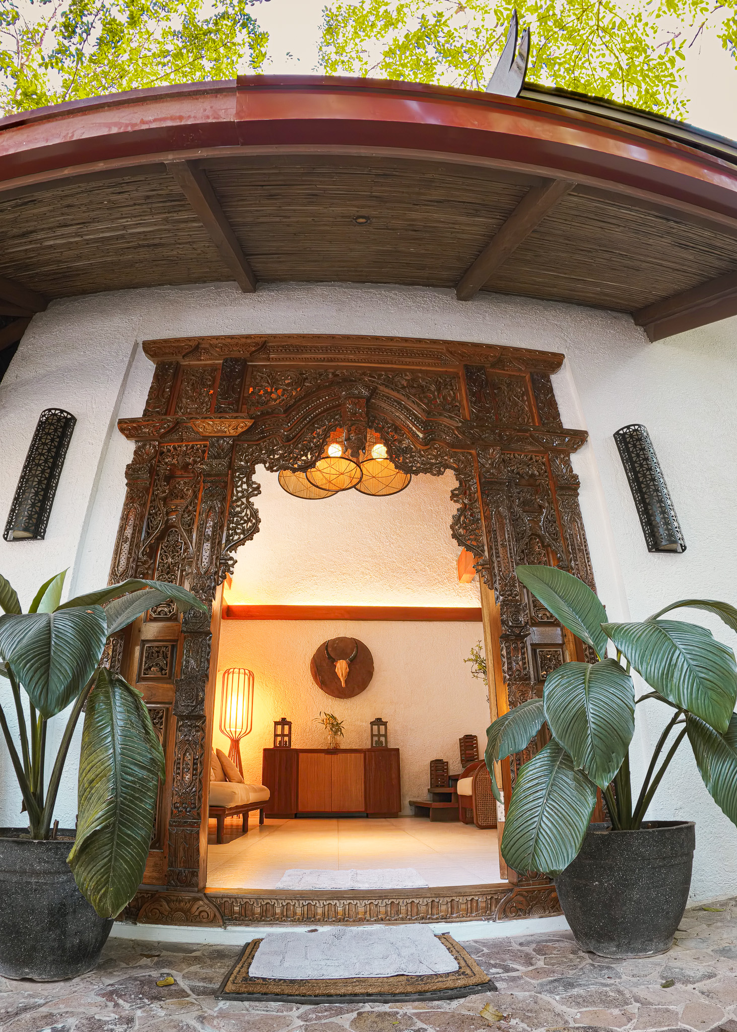Carved Balinese entrance